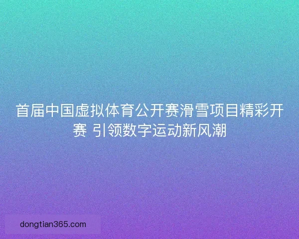 首届中国虚拟体育公开赛滑雪项目精彩开赛 引领数字运动新风潮